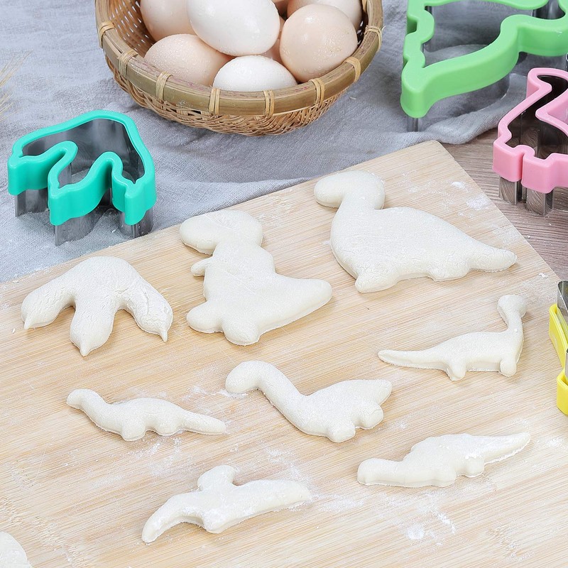 Dinosaur Cookie Cutters Set - Stainless Steel Shaped Cookie Candy