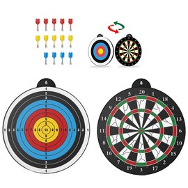 Sumac Magnetic Dart Board with 14 Sturdy Darts, Kid-Friendly Perfect Indoor Outdoor Play, No Sharp Tips, Strong Magnets, Dual Sided Traditional and Archery Dart Board