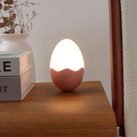 Anern Baby Night Light for Nursery Egg Night Lights LED with Warm White & 7 RGB Colors Rechargeable and Portable for Infant and Kids Bedroom Breastfeeding Sleep (Pink)