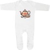 Azeeda 3-6 Month 'Union Jack Teapot' Baby Romper Jumpsuit/Sleep Suit