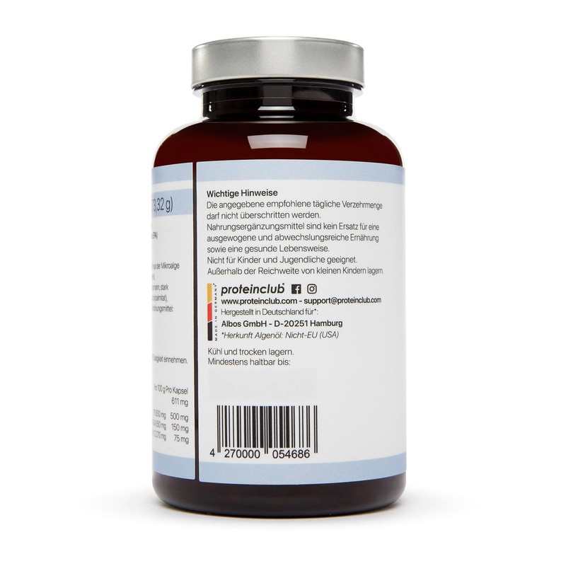 proteinclub Vegan Omega 3 Capsules | DHA & EPA Omega