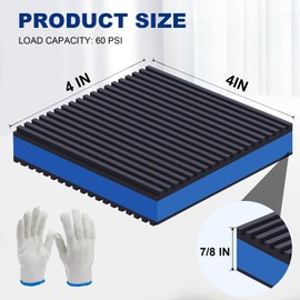8 Pack Anti Vibration Pads, 4'' X 4'' X 7/8" Heavy Duty EVA Vibration Isolation Pads, Sound Absorbing Mats for Air Conditioner, Compressors, Washing Machine, Dryer, Treadmill, HVAC