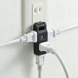 Sanwa Supply TAP-AC10BK Swing Mini Tap, 2P, 4 Count, Black