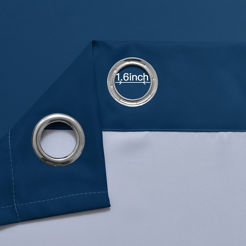 Yakamok 72 Inch Length Light Blocking Grommet Window Drapes,Blue and