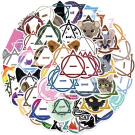 Therian Stickers 50Pcs Cartoon Beast Outline Stickers for Water Bottle Laptop Bike Luggage Phone Guitar Car Skateboard Scrapbook,Waterproof Cute Stickers for Kids Adults Girls