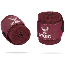 Stoic Wrist Wraps (IPF Approved) 18" Heavy-Duty Wraps for Powerlifting, Strength Training & Bodybuilding – Used in World Competitions – Premium Wrist Support with Thumb Loop (Maroon)