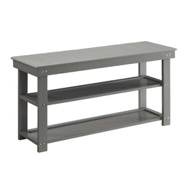 Convenience Concepts Oxford Utility Mudroom Bench with Shelves, Gray