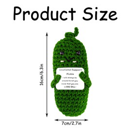 Rumyve Mini Knitted Cucumber Doll,Emotional Support Cucumber Doll,Positivity Gifts Pocket Hug Knitting Wool Cucumber for Birthday Gift Party Decoration