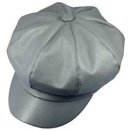 KYEYGWO Beret Hats for Women, PU Leather Baker Hat Newsboy Cabbie Cap Peaker Winter Hats for Ladies