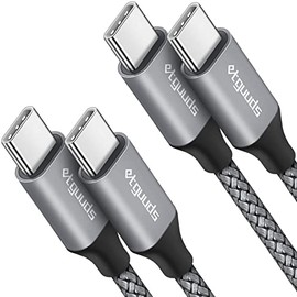 etguuds Cable USB C a USB C de 2 pies, paquete de 2 unidades, 60W USBC a USBC, cable de carga tipo C a C de carga rápida para iPhone 17 16 15 Pro Max 