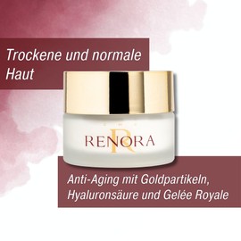 RENORA Day Face Cream Moisturising Cream Anti-Ageing Gold Particles Hyaluronic Acid Royal Jelly For Dry and Normal Skin Sun Protection SPF 15 50 ml