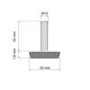 SKIR'CO 4 pcs, Furniture Leveling Feet M10 x 20 mm,