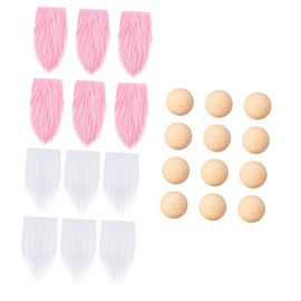 DOITOOL 1 Set DIY Gnome Beard Pre Cut Faux Fur Beards Wooden Nose Beads for Gnome Crafting for Christmas Valentine Day Weddings More