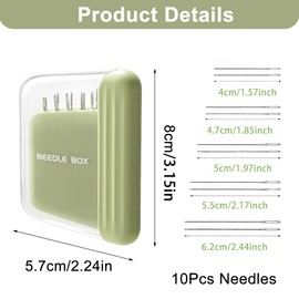 Portable Sewing Needles Box with Magnetic Pin Cushion and Needle Storage for Hand Sewing, Embroidery, and Quilting - Includes Stainless Steel Sewing Needles, Embroidery Needles, and Needles for Sewing