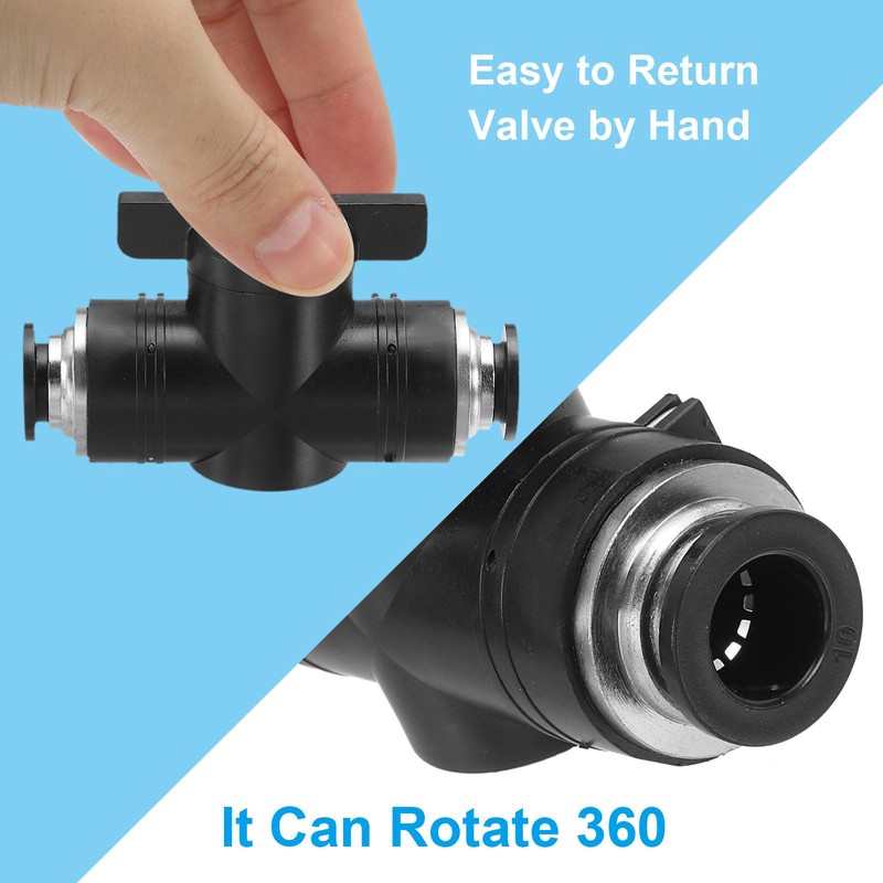 PATIKIL 3/8" Pneumatic Ball Valve, 2 Pcs Push to Connect