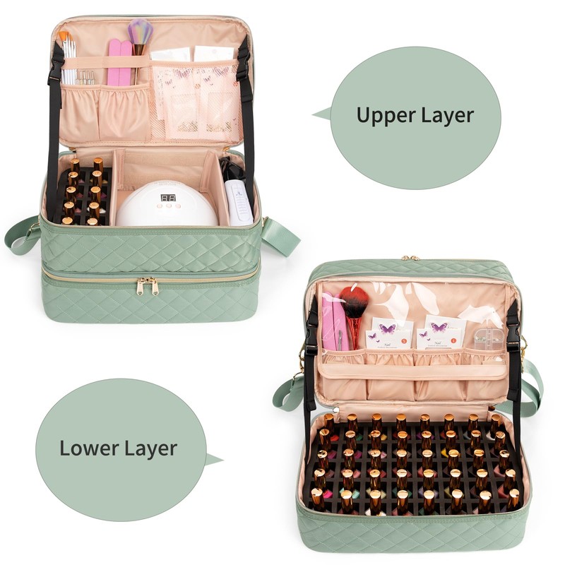 Ethereal Nail Polish Organizer Case Holds 50+ Bottles(15ml/0.5fl.oz) and Nail