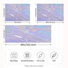 Zhirexin Iridescent Satin Pillowcase, Smooth and Cool Silk Pillow Case, Soft and Breathable Envelope Closure Silk Pillowcase for Hair and Skin,Standard Size 20 x 26in