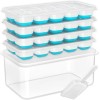 DOQAUS Ice Cube Tray with Lid and Bin 4 Pack