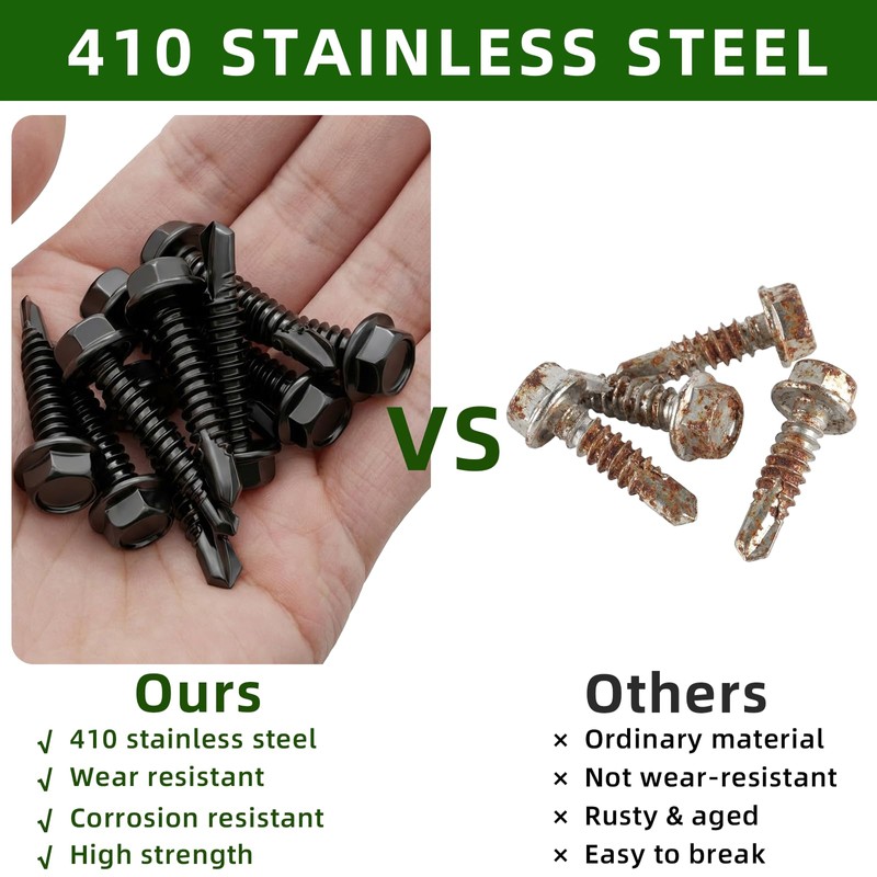 Mellewell #14 x 1 Hex Washer Head Self Drilling Screws,