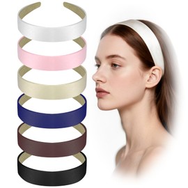 Pack of 6 Women's Wide DIY Colourful Hair Bands, 3 cm Classic Wide Headband Headband, Colourful Wide for Women and Girls