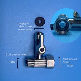 304 Stainless Steel Feed Water Adapter Water Line Splitter G3/8xG3/8x3/8"RO Tube Connector for Reverse Osmosis Systems (Home/Commercial Use) Refrigerator,Ice Maker