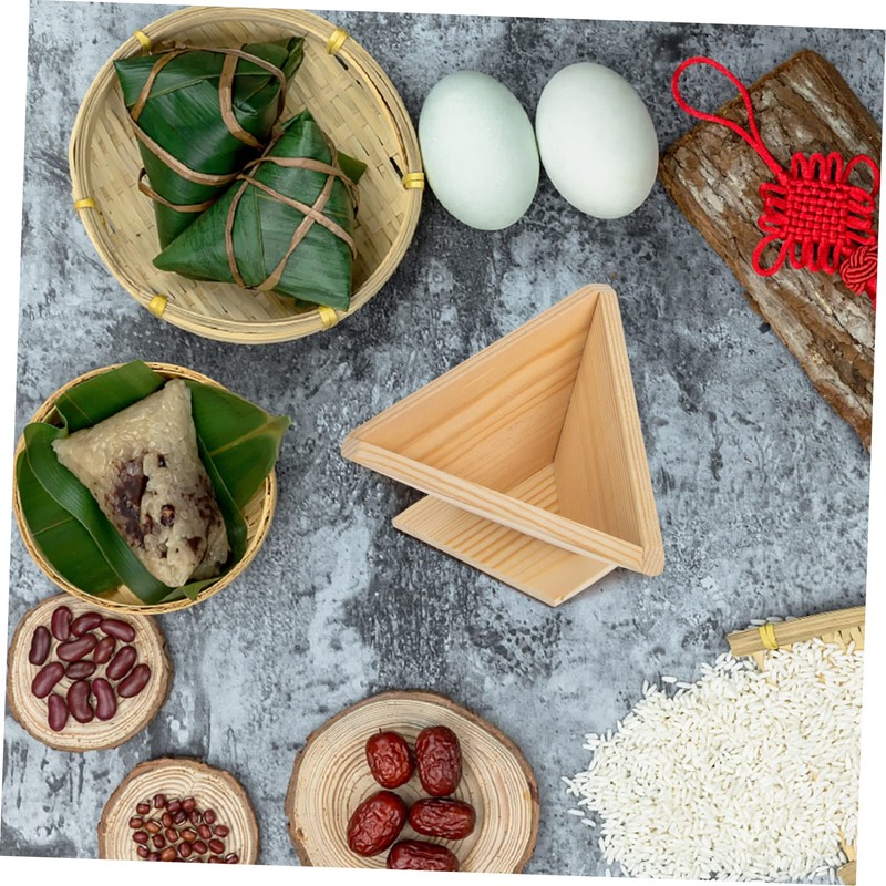 KICHOUSE Wooden Food Molds Rice Dumpling Molds Set Handmade Simple
