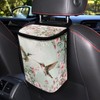 Talayituse Hummingbird Floral Print Car Trash Can with Lid, Leak