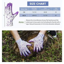Rhoyee 6 Pairs Gardening Gloves for Women & Men, Breathable Rubber Coated Work Gloves with Grip, Comfortable Garden Gloves for Yard, Lawn, Outdoor & Indoor Tasks, Medium Size