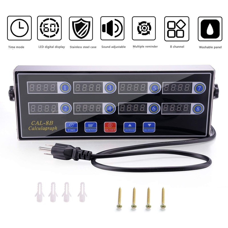 Li Bai Commercial 8 Channels Kitchen Timer Restaurant Cooking Timers