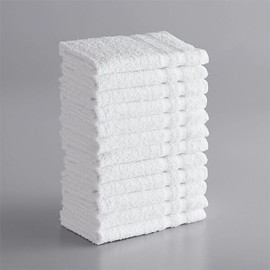Glownary Standard Cotton/Polyester Washcloths, 12W x 12L inches, White, 12/Pack