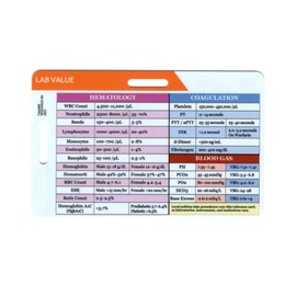 Tebbomp Lab Value and Order of Blood Draw Badge Card,Nursing Accessories Card Reference Cards Medical Gifts