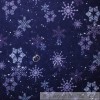 Clothworks BonEful Fabric FQ Flannel Quilt VTG Purple Snowflake Sky