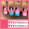 Coffin Press On Nails Medium Fake Nails Gradient With Coconut