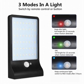 AKSPET Lights Outdoors Solar Light 48 LEDs PIR Motion Sensor Solar Powered Lamps with Extension Rod for Garden Lighting Waterproof with Pole Household Bulbs (Color : White with Pole)