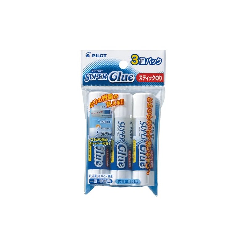 Pilot P-SGSE-36-3P Super Glue Stick Nori 10G Pack 3P