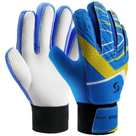 Sportout Kids Youth Goalkeeper Gloves Boys and Girls Training Gloves, blue, 6