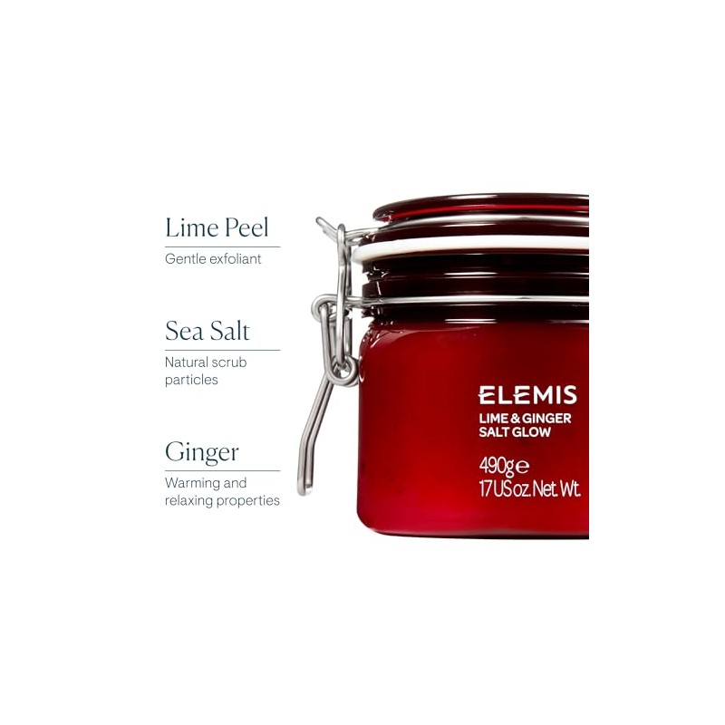 ELEMIS Lime and Ginger Salt Glow, Invigorating Salt Scrub, 17