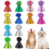 JpGdn 12PCS Mini Dog Birthday Party Cone Hats with Pompons