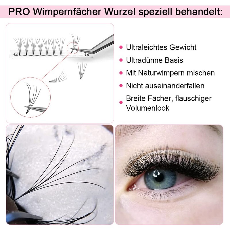 Fan Eyelash Extensions, 5D-C-0.10-12 Short, Ready-Made Eyelash Extensions, Volume Eyelashes,