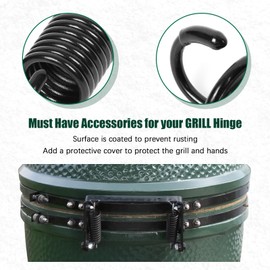 Mydracas Hinge Springs for Big Green Color Egg Accessories for Old and New Hinges,Large Big Grill Green Egg Band Spring Replacement,Black Large Band Spring — Set of 2