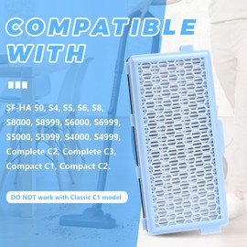 HEPA AirClean 50 Filter Replacement for Miele Vacuum Cleaner - Complete C2 C3, Compact C1 C2 (2 Pack)