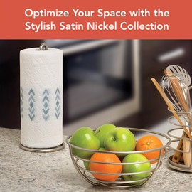 Spectrum 41078 Diversifies Designs Paper Towel Holder, 2 Ounce, 1 count, Satin Nickel