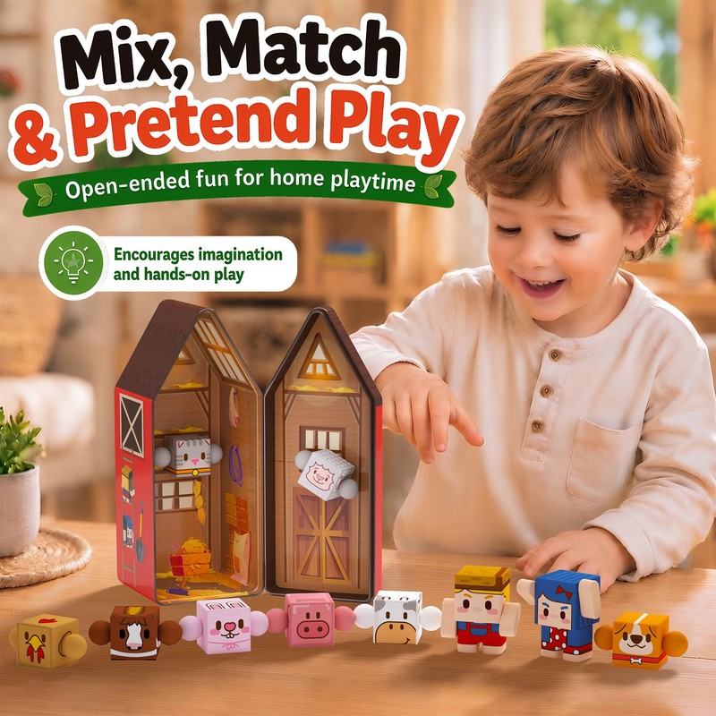 GobiDex Magnetic Travel Toys Farm Figures Set in a Portable