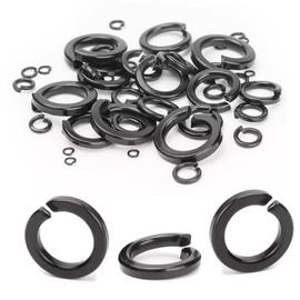 YFLeomry Pack of 100 spring washers, spring washers M5, stainless steel A2 V2A, washers, spiral black spring washers, metal washers for screws and nuts