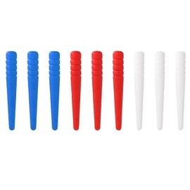 9pcs Cribbage Board Pegs, Plastic Cribbage Pegs Fit 1/8 Holes Tapered Crib Peg Board Game Traditional Cribbage Board Pins for Cribbage Board Game Accessories (Red, Blue, White)