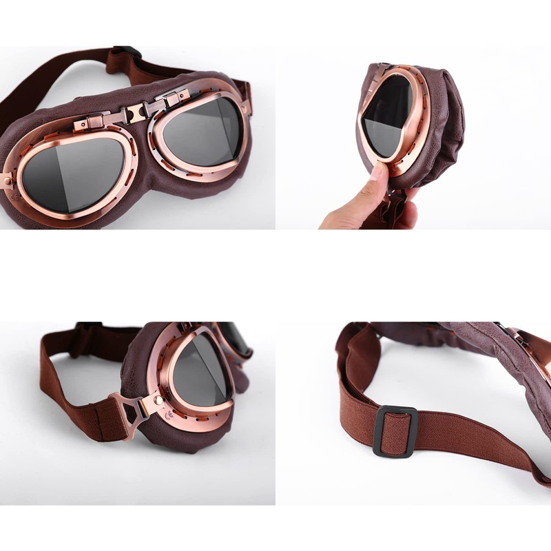 Yesmotor Motorcycle Half Helmet Retro German Handmade Leather Half Face