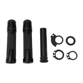 Partuto 7/8" 22mm 15/16" 24mm Motorcycle Hand Grips Cover Kit Non Slip Aluminum Alloy Rubber Handlebar Hand Grips Black 1 Set Rhombus Pattern
