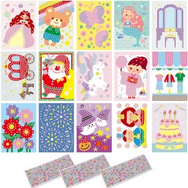clickclack Crystal Sticker Set, 15 Pieces, Montessori Educational Toy, 3D Glitter Stickers