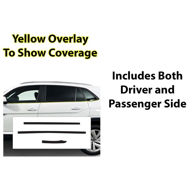 BOGAR TECH DESIGNS Side Window Chrome Delete Overlay Compatible with