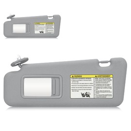 Hurotoms Left Driver Side Sun Visor Fit for Toyota Highlander 2008 2009 2010 2011 2012 2013 Sunvisor Assembly, Replacement for 74320-48500-B0, Gray, with Light